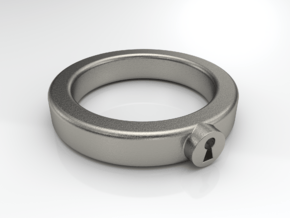 Keeper Ring in Polished Nickel Steel: 10 / 61.5