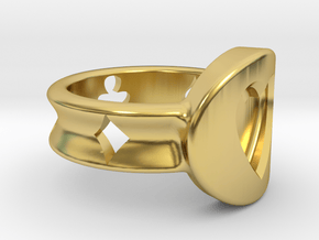 Ring (Hearts) for card players or entusiasths in Polished Brass: 1.5 / 40.5