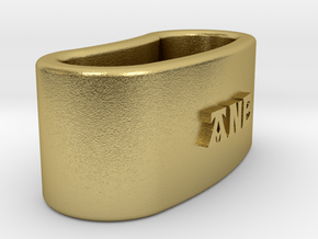 ANE 3D Napkin Ring with lauburu in Natural Brass
