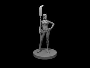 Human Female Hexblade Warlock with a Glaive in Tan Fine Detail Plastic
