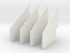 1:72 S-IC Fairing Fins in White Natural Versatile Plastic