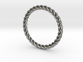 Ring Twisted 16 mm diameter or size 5.5  in Fine Detail Polished Silver
