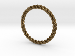 Ring Twisted US Size 7, 17.3 Mm in Polished Bronze