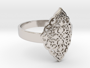 Filigree Fancy Ring KTRF01 3D STL by KTkaRAJ in Rhodium Plated Brass