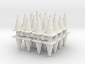 Traffic Cones (x32) 1/100 in White Natural Versatile Plastic