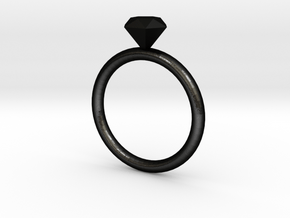 Ring Diamond 16D in Matte Black Steel