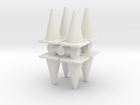 Traffic Cones (x8) 1/56 in White Natural Versatile Plastic