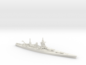 French Dunkerque-Class Battleship in White Natural Versatile Plastic: 1:1800