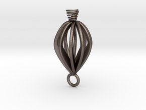 Twisted earring  in Polished Bronzed-Silver Steel