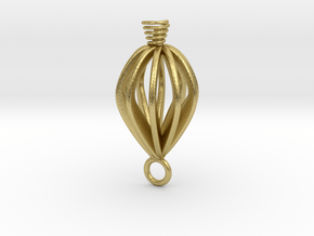 Twisted earring  in Natural Brass