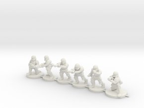 15mm Knights Squad 1 in White Natural Versatile Plastic