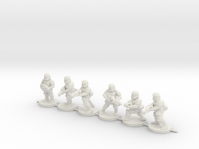 15mm Knights Squad 5 in White Natural Versatile Plastic
