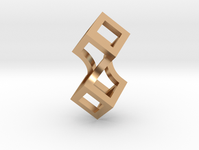 Linked cubes [pendant] in Polished Bronze