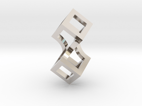 Linked cubes [pendant] in Rhodium Plated Brass