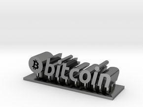 Bitcoin Microstand in Polished Silver