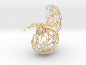 European Dragon egg pendant in 14k Gold Plated Brass