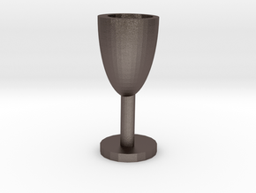 Wine cup in Polished Bronzed-Silver Steel