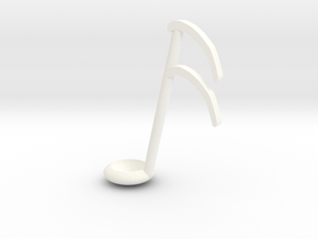 Sixteenth note spoon in White Processed Versatile Plastic