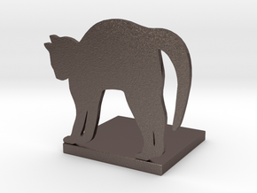猫造型書擋板 Cat shape bookend in Polished Bronzed-Silver Steel: Large