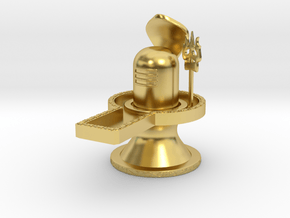 Lord Shiva Lingam Free 3D Model STL-KtkaRaj in Polished Brass