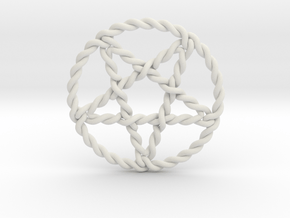 Twisted Pentagram Pendant in White Natural Versatile Plastic