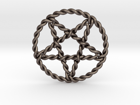 Twisted Pentagram Pendant in Polished Bronzed-Silver Steel