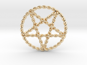 Twisted Pentagram Pendant in 14k Gold Plated Brass