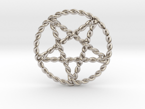 Twisted Pentagram Pendant in Rhodium Plated Brass