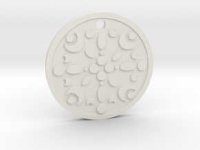 Coin Pendant in White Natural Versatile Plastic