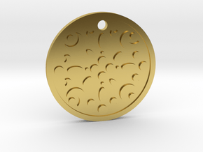 Coin Pendant in Polished Brass