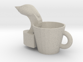 Swan hand put cup in Natural Sandstone