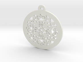KTPD02 Die Cutting Design Pendant jewelry  in White Natural Versatile Plastic