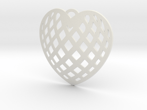 KTFHP01 Filigree Heart Pendant Jewelry in White Natural Versatile Plastic