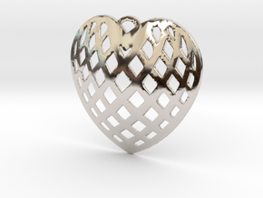 KTFHP01 Filigree Heart Pendant Jewelry in Rhodium Plated Brass