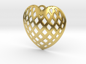 KTFHP01 Filigree Heart Pendant Jewelry in Polished Brass