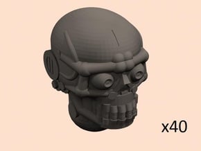 28mm robo skull heads x40 in Clear Ultra Fine Detail Plastic