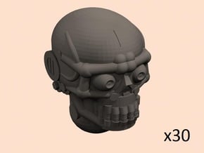 28mm robo skull heads x30 in Clear Ultra Fine Detail Plastic
