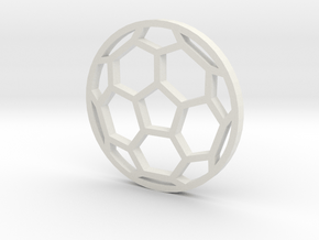 Soccer Ball - flat- outline in White Natural Versatile Plastic