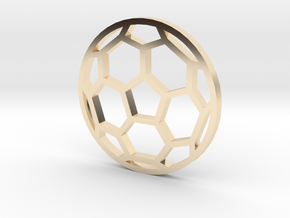 Soccer Ball - flat- outline in 14k Gold Plated Brass