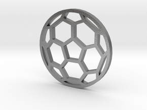 Soccer Ball - flat- outline in Natural Silver