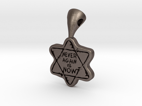 Never Again Is Now in Polished Bronzed-Silver Steel