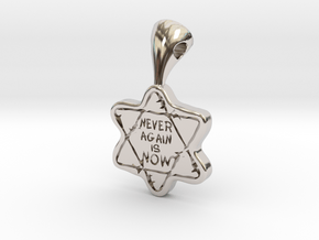 Never Again Is Now in Rhodium Plated Brass