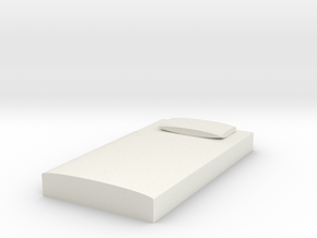  Miniature bed in White Natural Versatile Plastic: Medium
