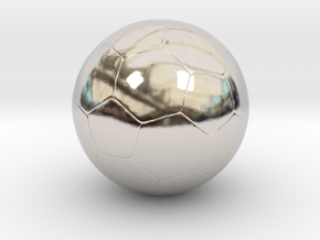 Soccer Ball in Rhodium Plated Brass