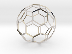 Soccer Ball - wireframe in Rhodium Plated Brass