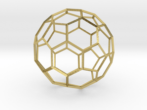 Soccer Ball - wireframe in Natural Brass