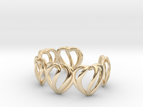 Heart Cage Bracelet (5 large hearts) in 14K Yellow Gold