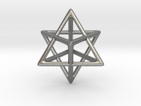Star Tetrahedron Pendant in Natural Silver: Small