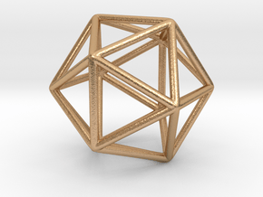 Icosahedron Pendant in Natural Bronze