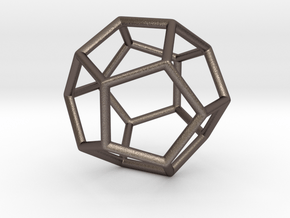 Dodecahedron Pendant in Polished Bronzed-Silver Steel